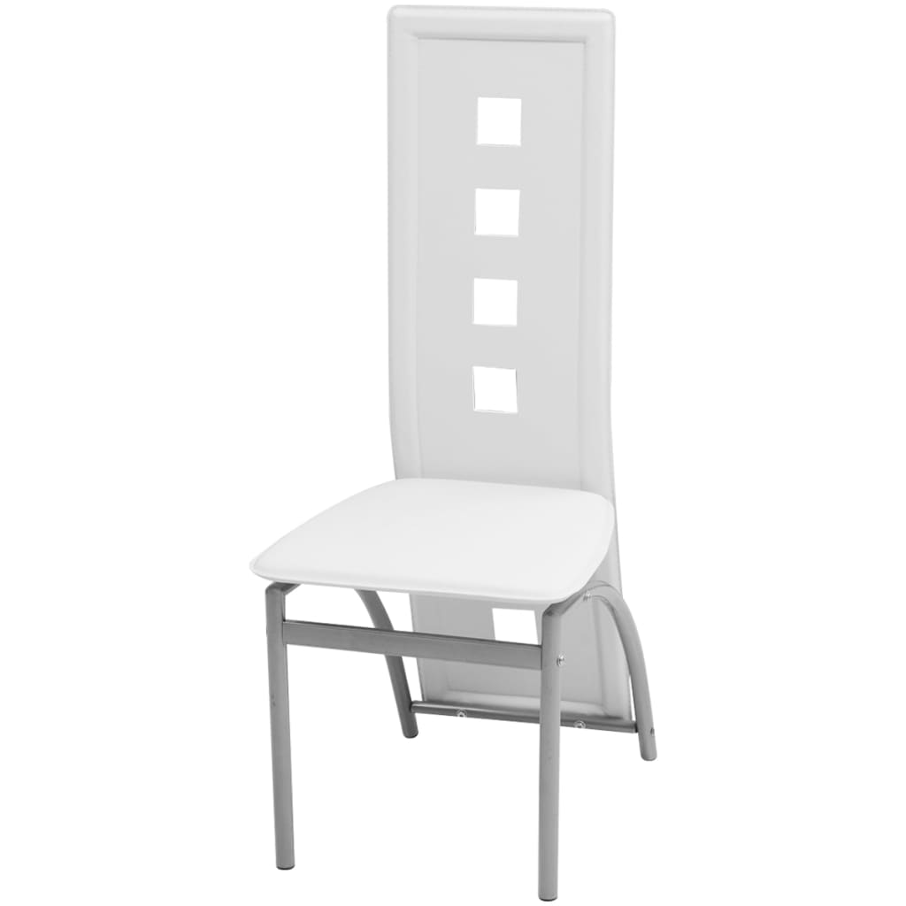 Dining Chairs 2 pcs White Faux Leather - 43×55.5×108cm