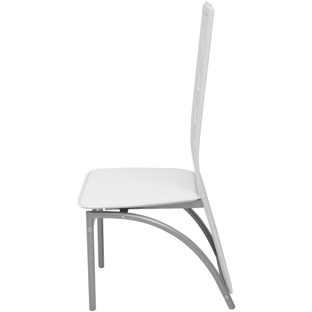 Dining Chairs 2 pcs White Faux Leather - 43×55.5×108cm