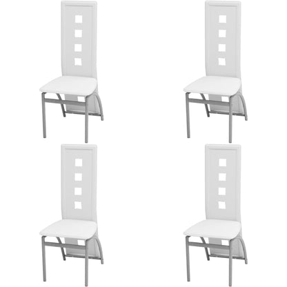 Dining Chairs 4 pcs White Faux Leather - 43×55.5×108cm