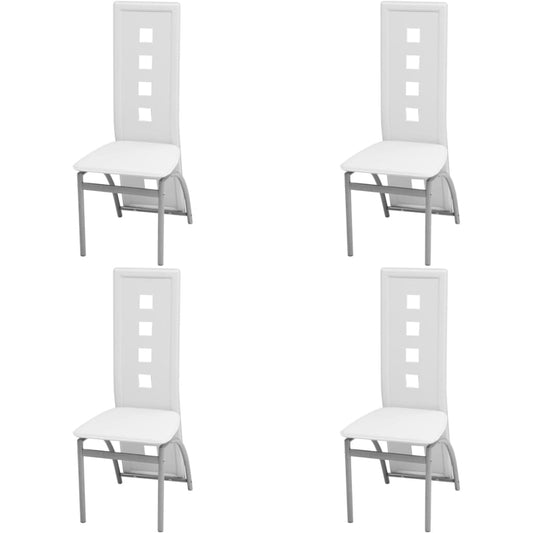 Dining Chairs 4 pcs White Faux Leather