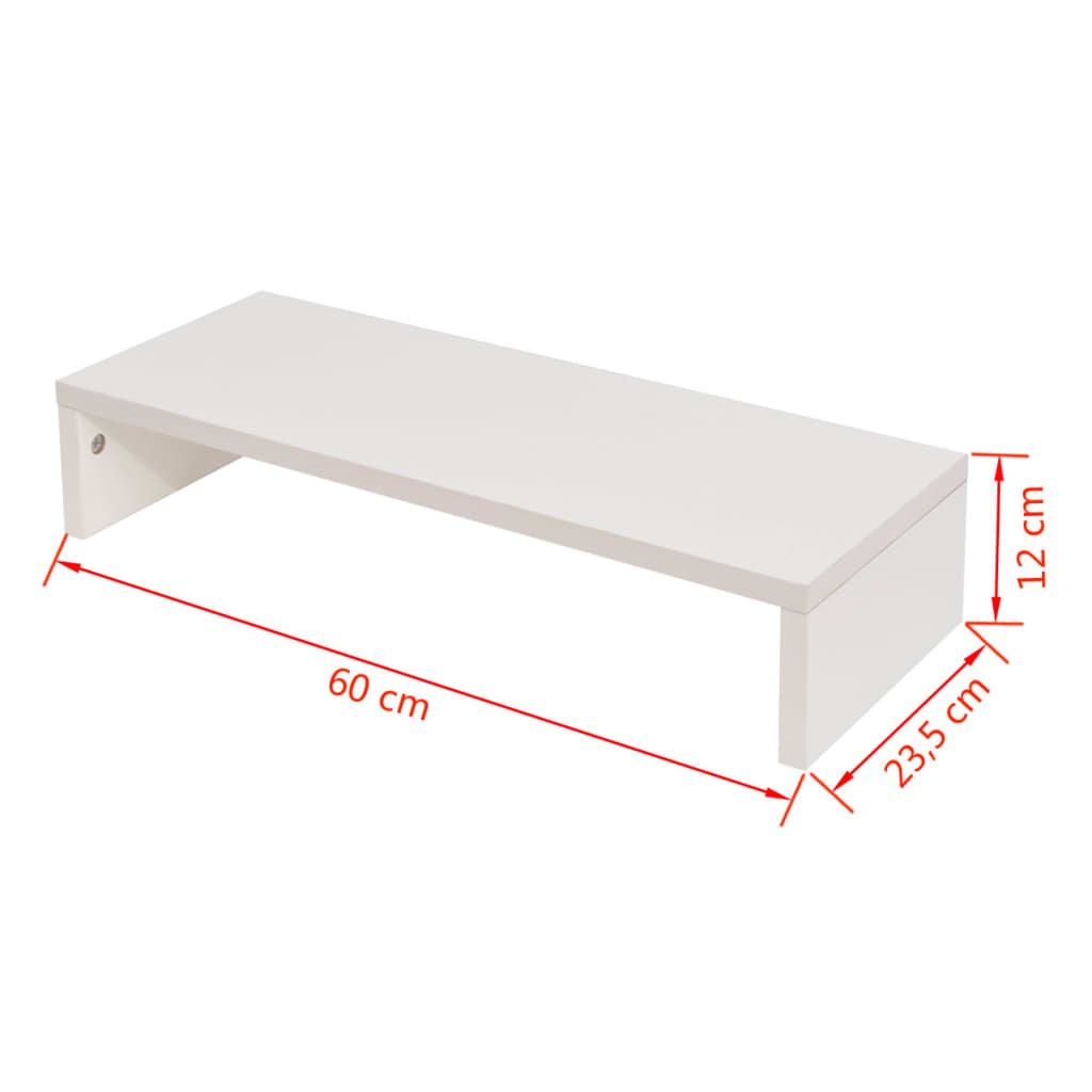 Monitor Stand Chipboard White - 60×23.5×12cm