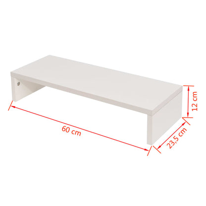Monitor Stand Chipboard White - 60×23.5×12cm