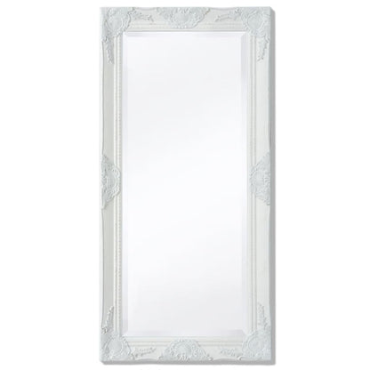 Wall Mirror Baroque Style White - 100×50cm