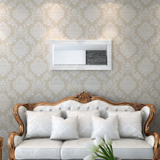 Wall Mirror Baroque Style White - 100×50cm