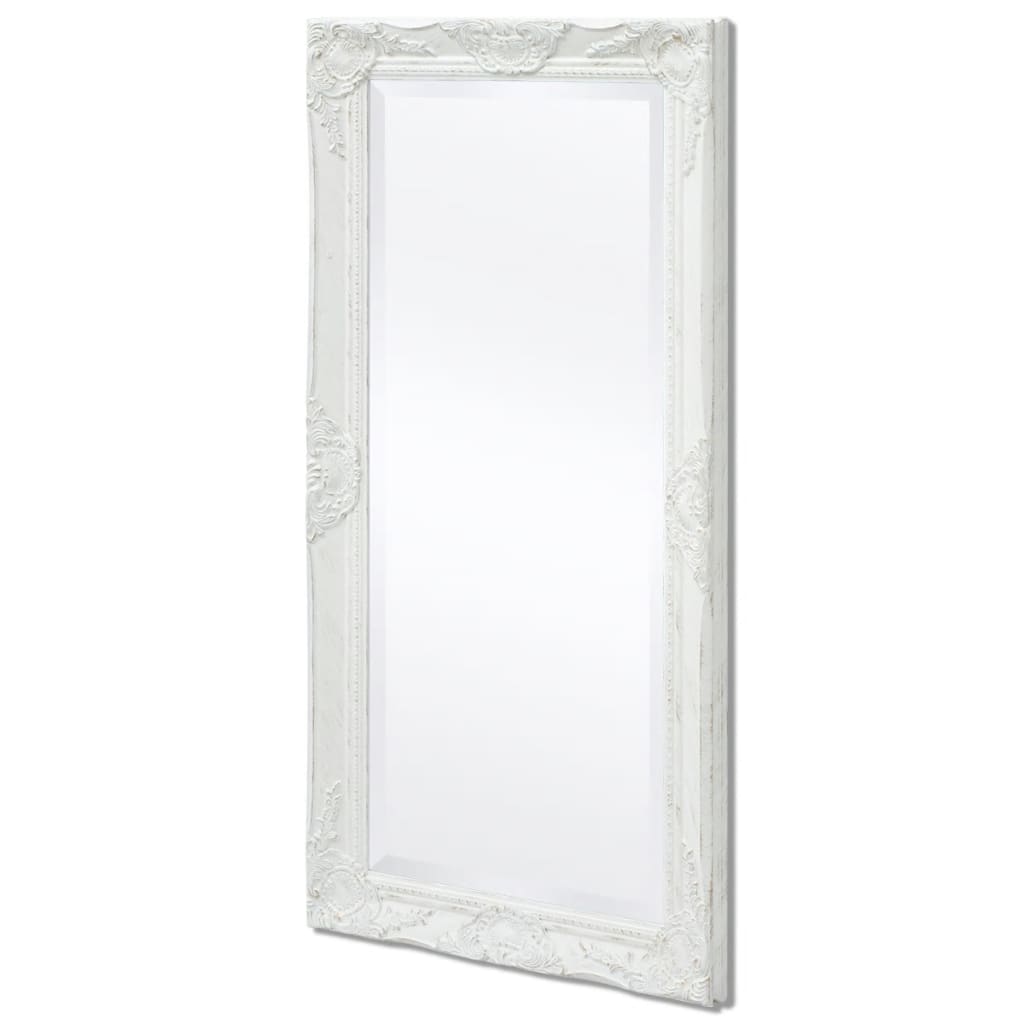 Wall Mirror Baroque Style White - 100×50cm