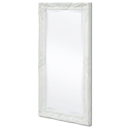 Wall Mirror Baroque Style White - 100×50cm