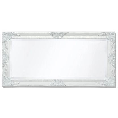 Wall Mirror Baroque Style White - 100×50cm