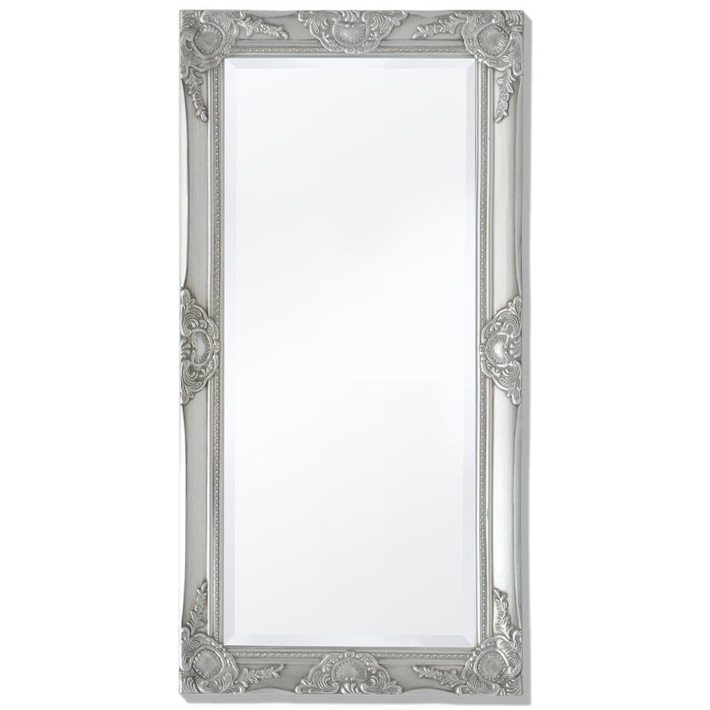 Wall Mirror Baroque Style Silver - 100×50cm