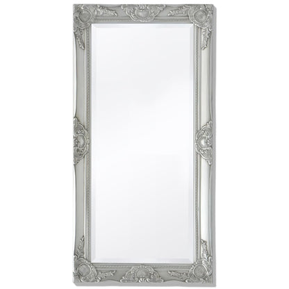 Wall Mirror Baroque Style Silver - 100×50cm