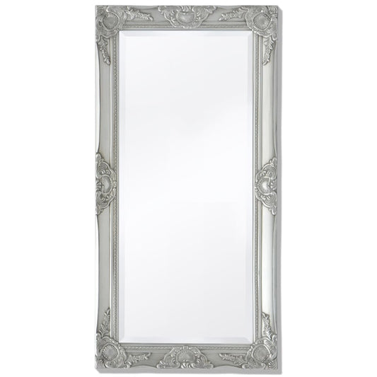 Wall Mirror Baroque Style Silver - 100×50cm