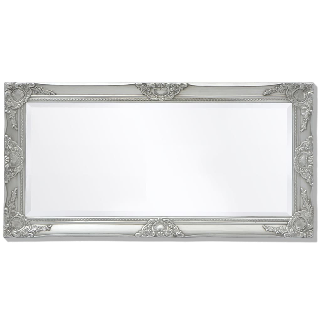 Wall Mirror Baroque Style Silver - 100×50cm