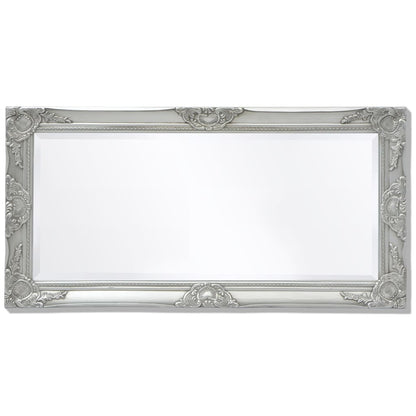 Wall Mirror Baroque Style Silver - 100×50cm