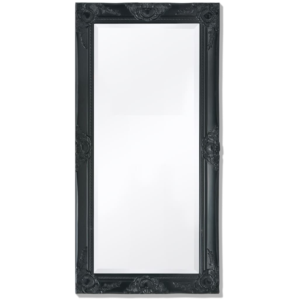 Wall Mirror Baroque Style Black - 100×50cm