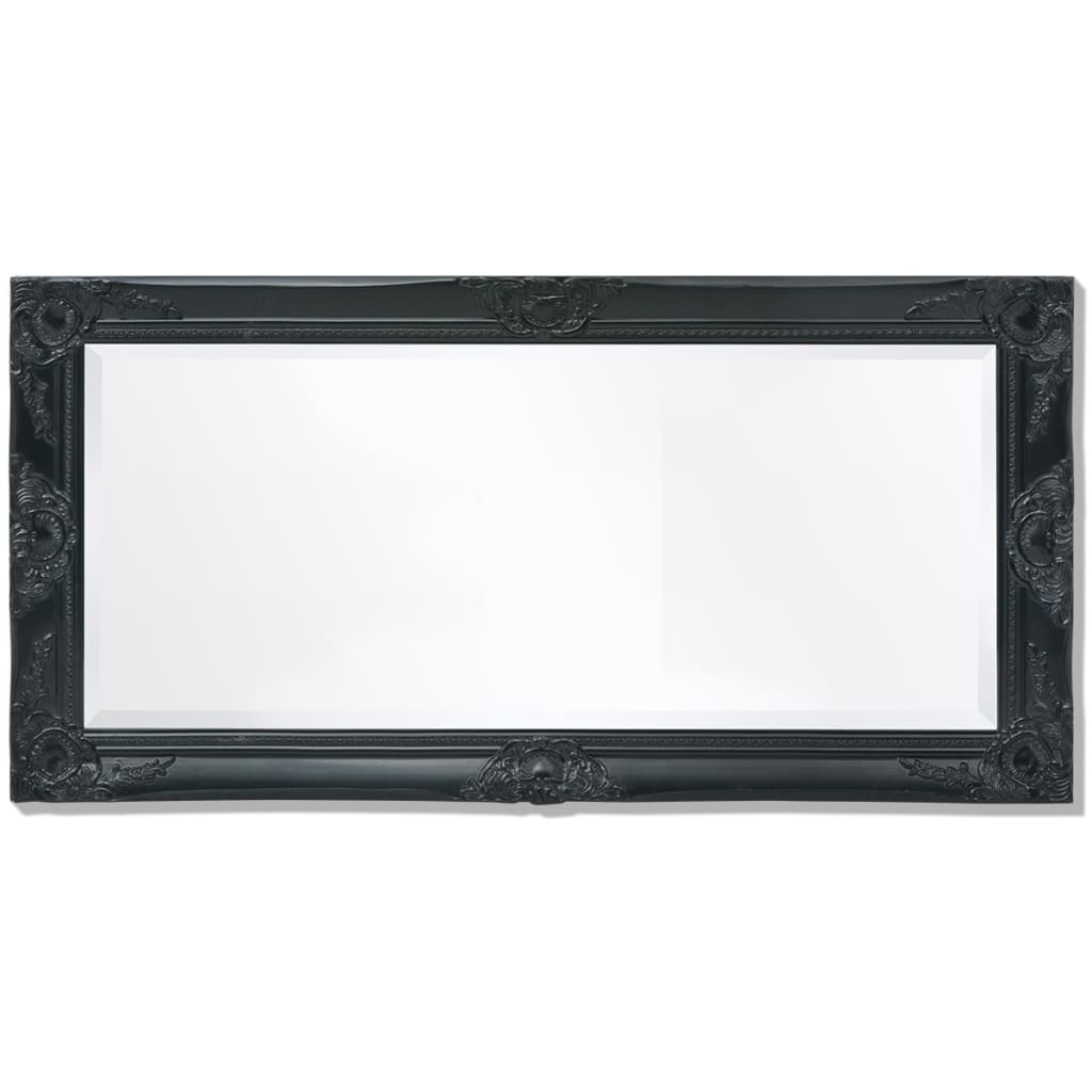 Wall Mirror Baroque Style Black - 100×50cm