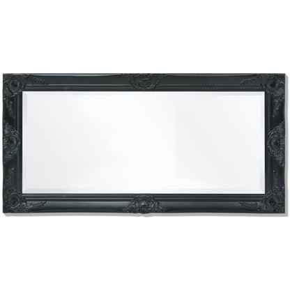 Wall Mirror Baroque Style Black - 100×50cm