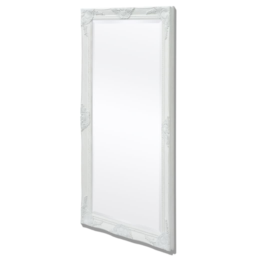 Wall Mirror Baroque Style White - 120×60cm