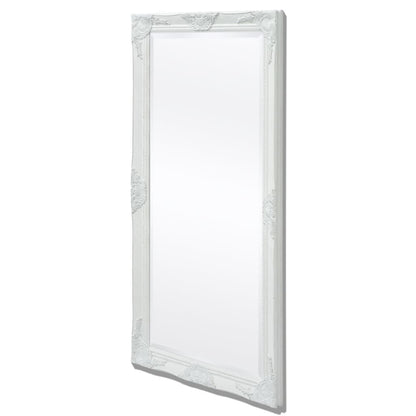 Wall Mirror Baroque Style White - 120×60cm