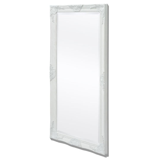 Wall Mirror Baroque Style White - 120×60cm
