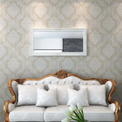 Wall Mirror Baroque Style White - 120×60cm