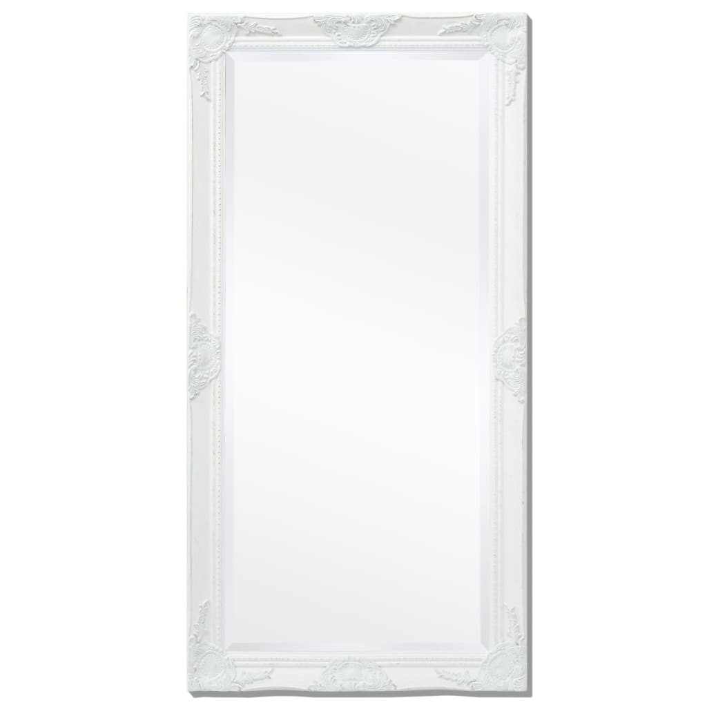 Wall Mirror Baroque Style White - 120×60cm