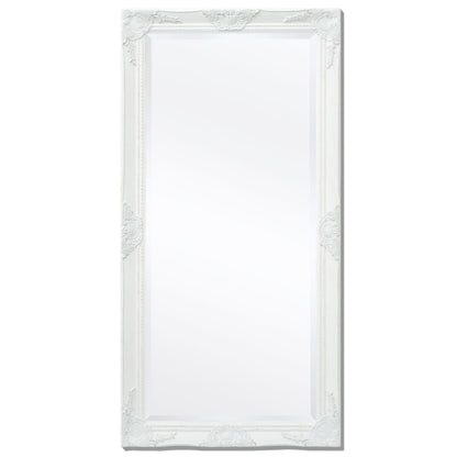 Wall Mirror Baroque Style White - 120×60cm