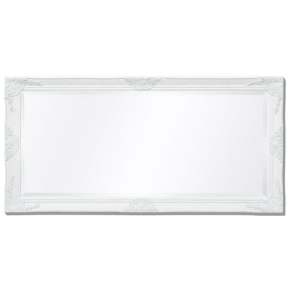 Wall Mirror Baroque Style White - 120×60cm