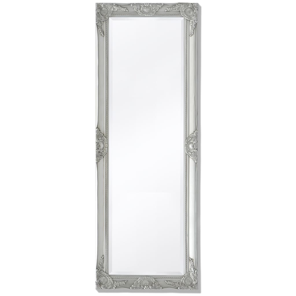 Wall Mirror Baroque Style Silver - 140×50cm