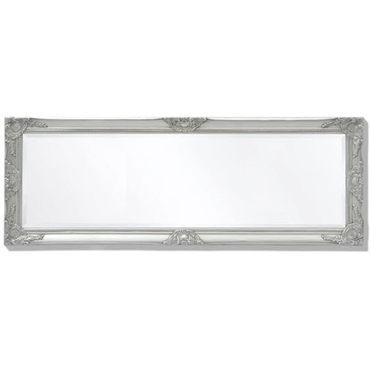 Wall Mirror Baroque Style Silver - 140×50cm