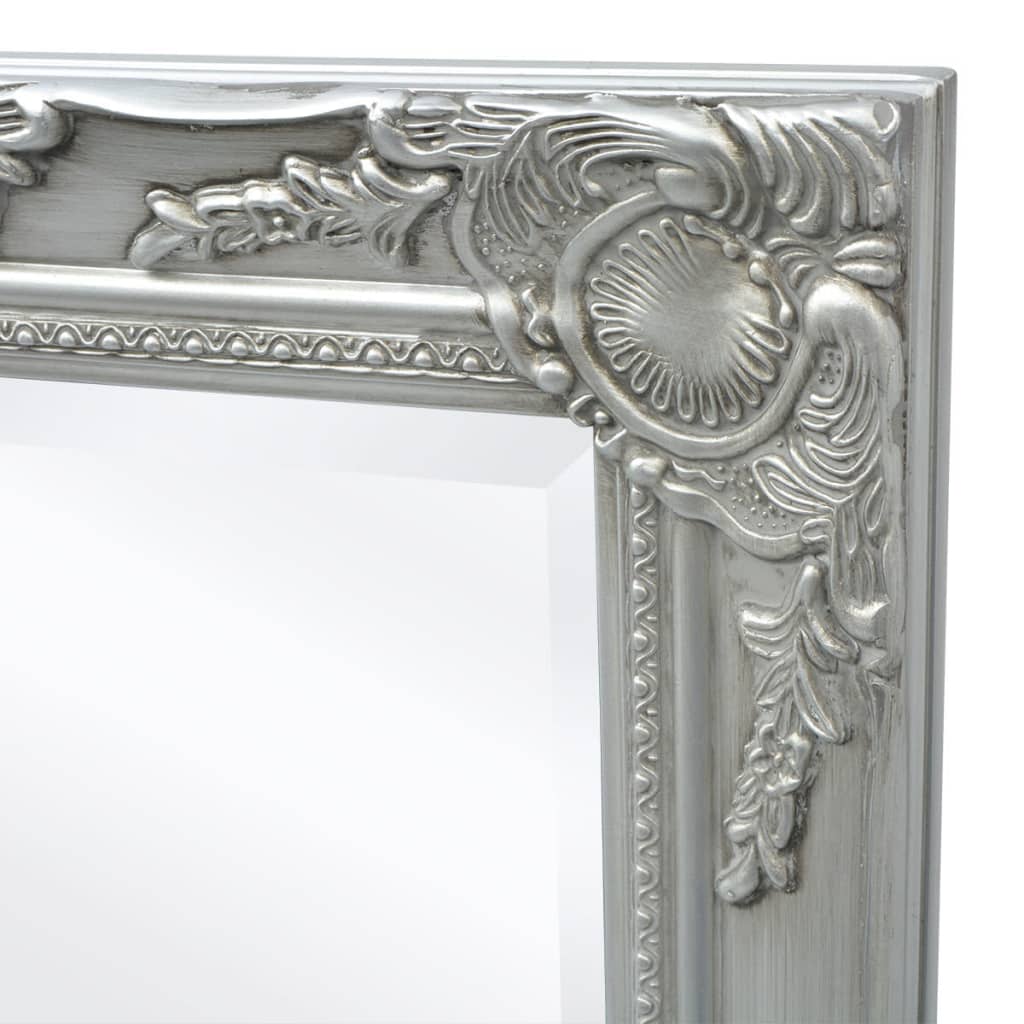 Wall Mirror Baroque Style Silver - 140×50cm