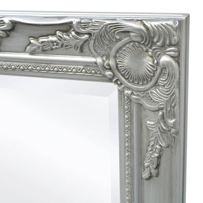 Wall Mirror Baroque Style Silver - 140×50cm