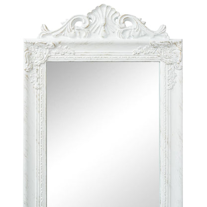 Free-Standing Mirror Baroque Style White