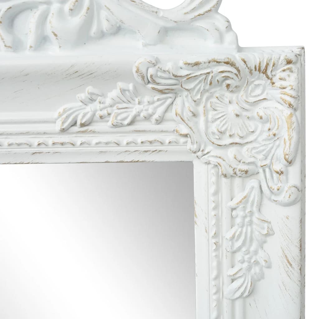 Free-Standing Mirror Baroque Style White