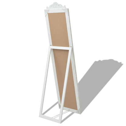 Free-Standing Mirror Baroque Style White