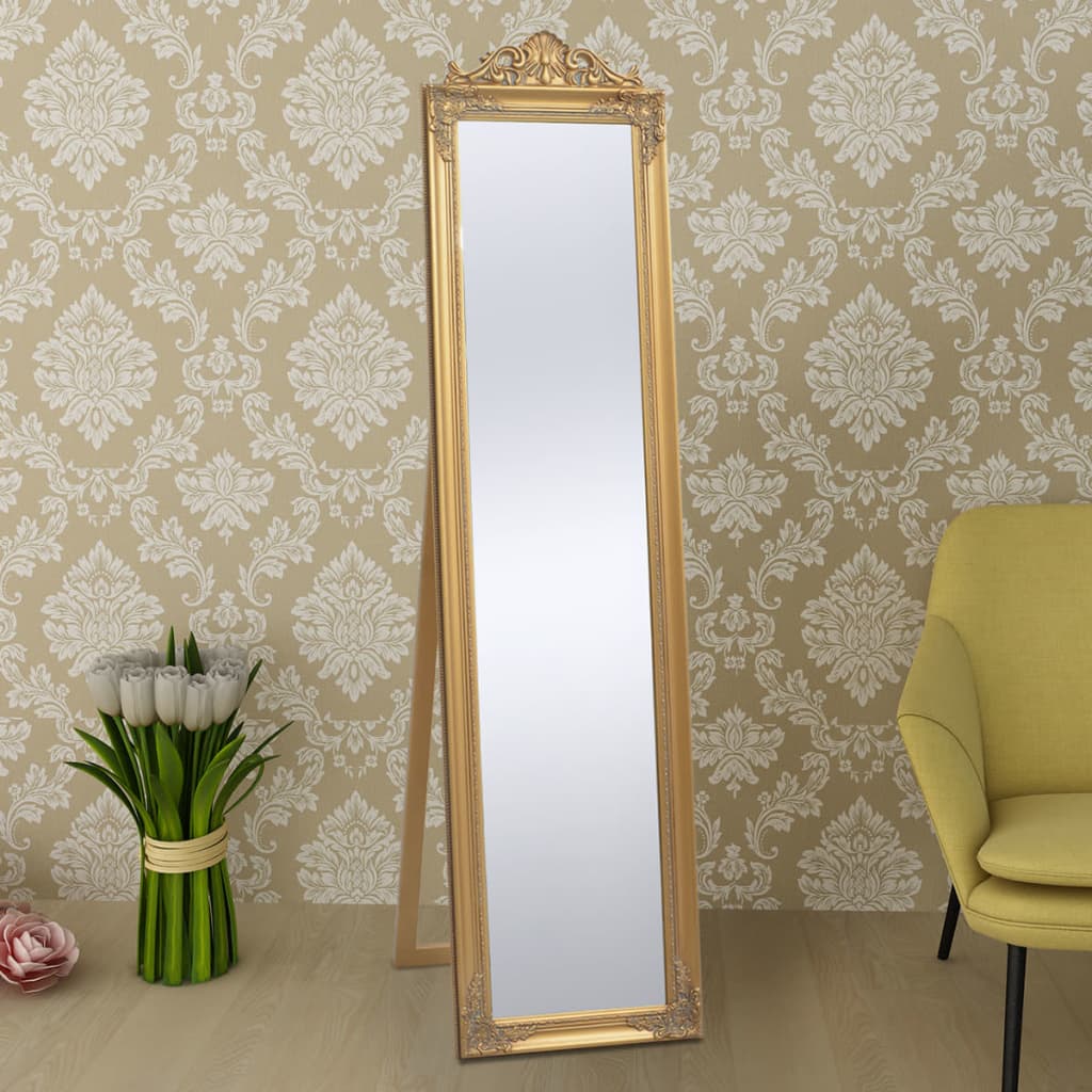 Free-Standing Mirror Baroque Style Gold