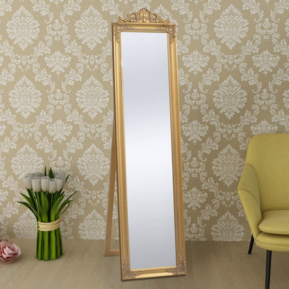 Free-Standing Mirror Baroque Style Gold