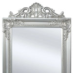 Free-Standing Mirror Baroque Style Silver