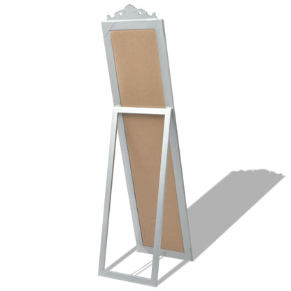 Free-Standing Mirror Baroque Style Silver