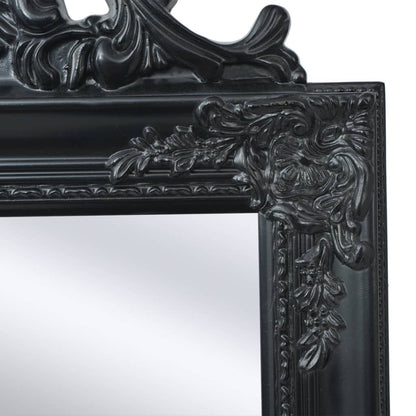 Free-Standing Mirror Baroque Style Black