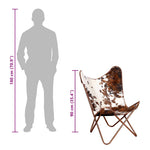 Cowhide Leather Butterfly Chair Brown White | HomeAndLiving