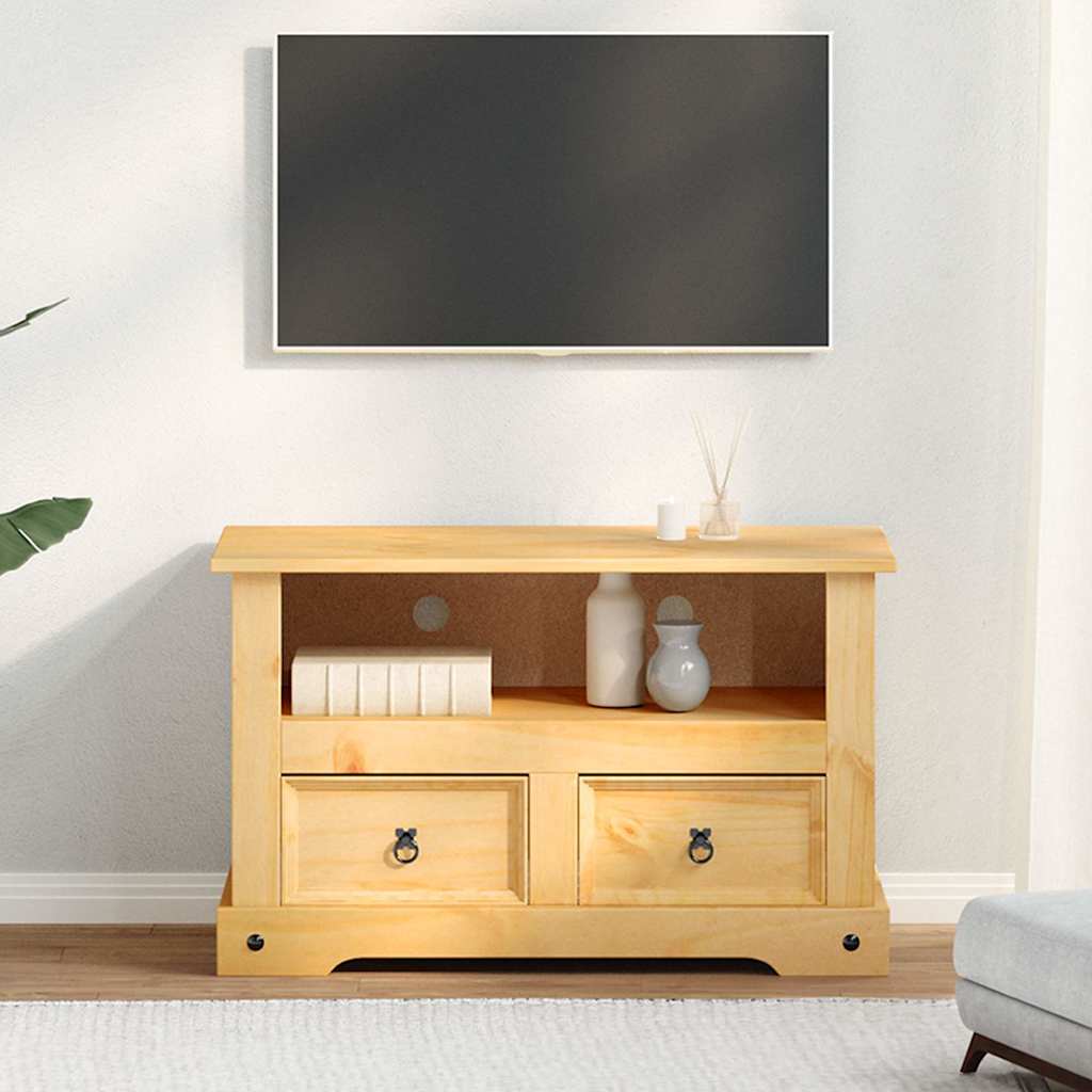 Brown Tv Cabinet Pine 91x43x56cm