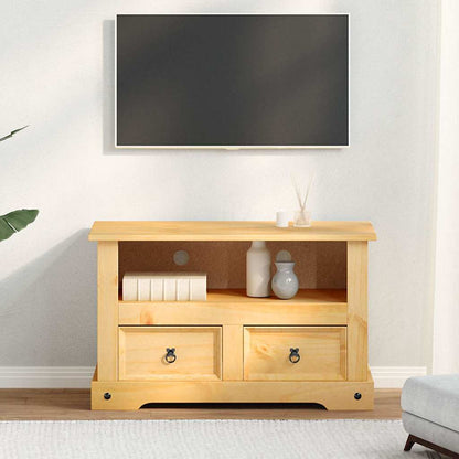 Brown Tv Cabinet Pine 91x43x56cm