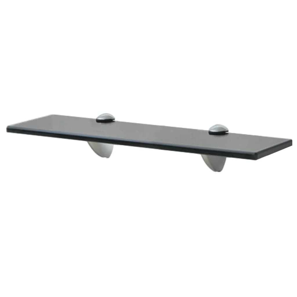 Floating Shelf Glass - Black - 40×20cm