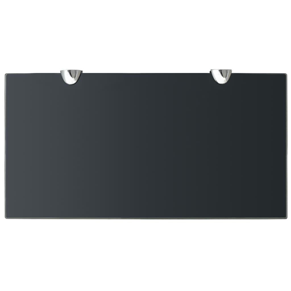 Floating Shelf Glass - Black - 40×20cm