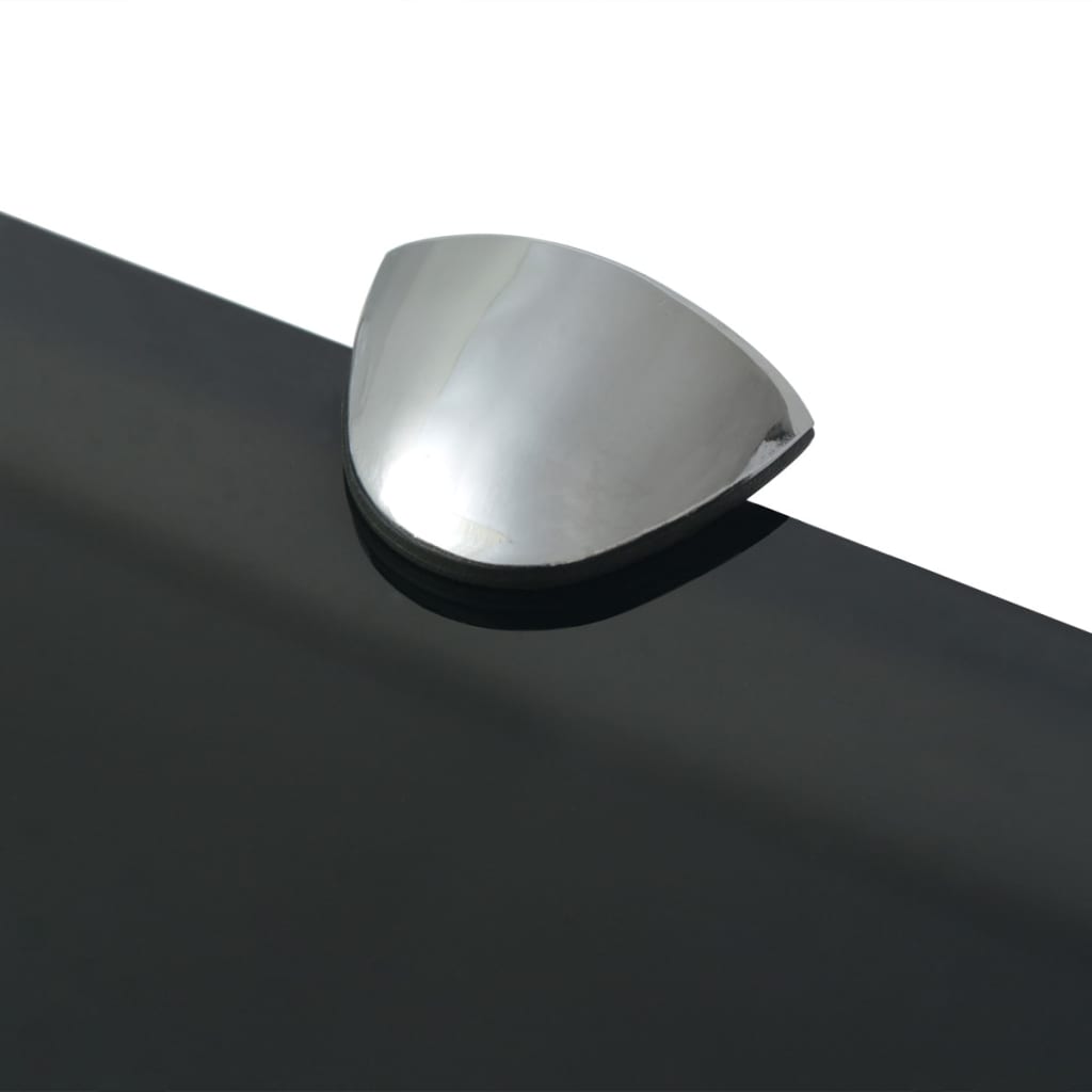 Floating Shelf Glass - Black - 40×20cm