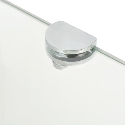 Corner Shelf with Chrome Supports Glass Clear - 25×25cm