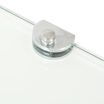 Corner Shelf with Chrome Supports Glass Clear - 25×25cm