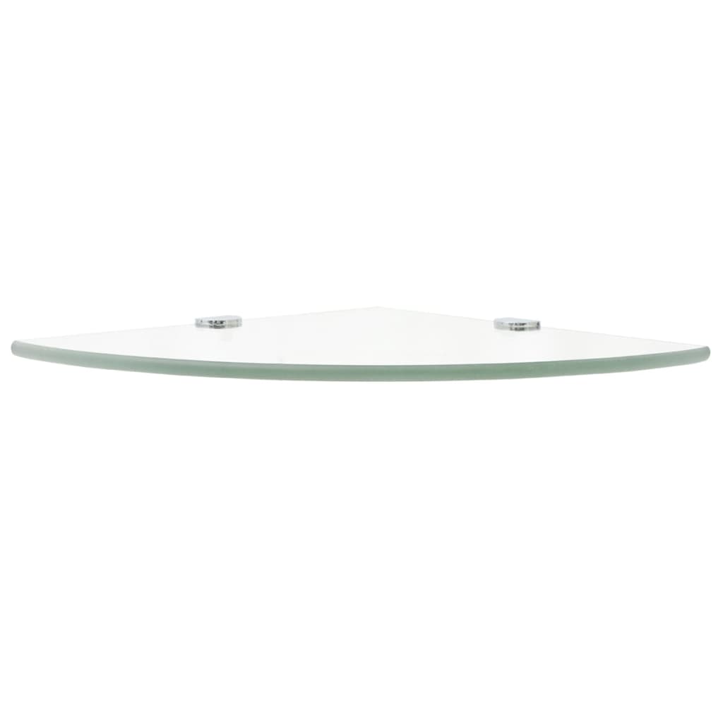 Corner Shelf  with Chrome Supports Glass Clear