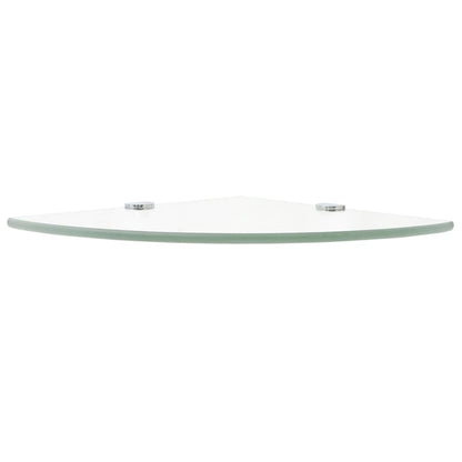 Corner Shelf  with Chrome Supports Glass Clear