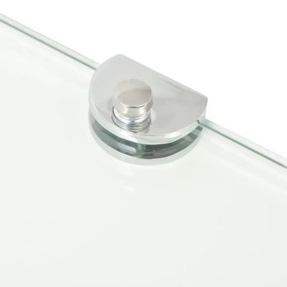 Corner Shelf  with Chrome Supports Glass Clear