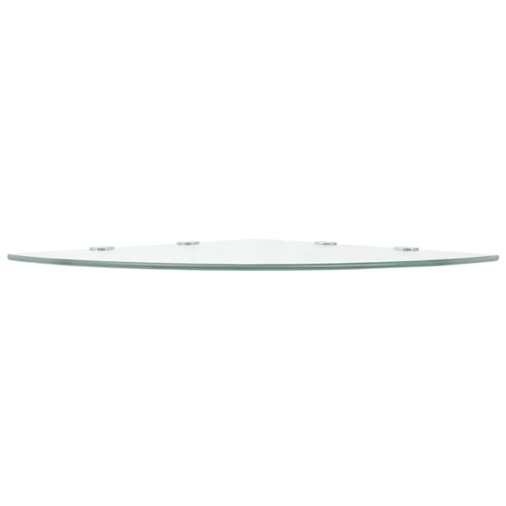 Corner Shelf with Chrome Supports Glass Clear - 45×45cm